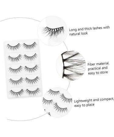 LALAFINA 5 Pairs False Eyelashes Eyelash Long Eyelashes Elf Eyelashes Handmade Eyelashes Cosmetic Eyelashes Artificial Eyelashes False Eye Lashes False Lashes Artificial Fiber Slim Glue 3d - Buy Online on GoSupps.com