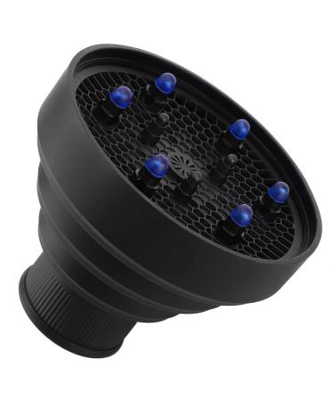 Travel Hair Dryer Diffuser Segbeauty Collapsible Portable Hair Diffuser Professional Salon Blow Dryer Diffuser Attachment for Natural Thick Hair Suitable for Nozzle 4.2-4.5cm - Black Foldable-4.2-4.5cm/1.65-1.77in-Black
