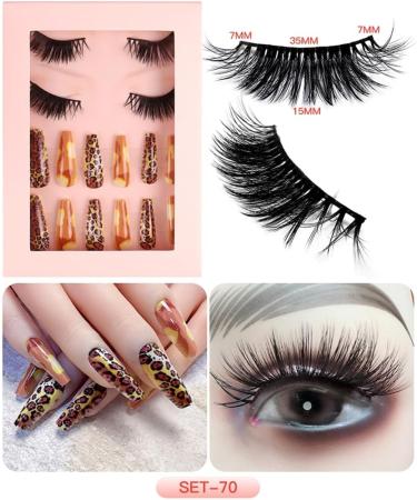 PLCPDM Eyelashes Natural Look False Eyelashes Press on s Reusable Fake s with Glues for Women SET69 - Buy Online on GoSupps.com