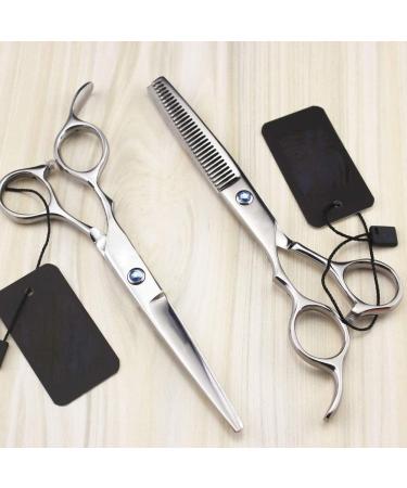 Left Handed Hair Straight Thinning Scissors Barber Salon Tools Professional Hair Cutting Scissor Hair Scissors Hairdressing Scissors Kit ToothCut6Inch A FlatCut6Inch