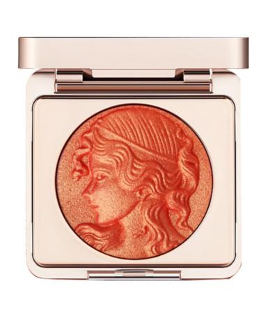 KARLOR Shimmering blush powder orange blush glitter palette embossed blush Golden Blusher Powder shimmering pearlescent pigmented blush orange blusher for cheeks (02