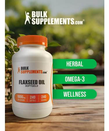 BulkSupplements.com Flaxseed Oil Softgels - Flaxseed Supplement Flaxseed Oil 1000mg Softgels - Herbal Supplement Gluten Free 1 Softgel per Serving 240 Count (Pack of 1) - Buy Online on GoSupps.com