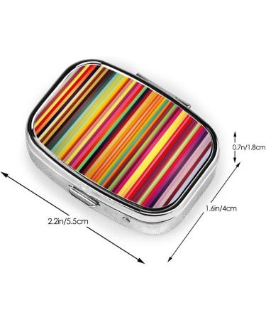 Colorful Stripes Square Pill Box | Portable Medicine Organizer for Travel - International Shipping Available - Buy Online on GoSupps.com