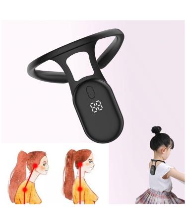 Neck Posture Corrector with Sensor Vibration Reminder Postural Back Corrector Help to Back Shoulder and Spine Pain Relief Black