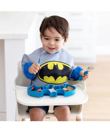 Bumkins Batman Silicone Suction Plate for Toddlers & Babies | Baby Led Weaning & Feeding Supplies | Platinum Silicone | Blue - Buy Online on GoSupps.com