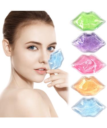 Lip and Eye Ice Pack for Injuries Mini Small Gel Ice Pack Hot and Cold Compress Reduce Pain and Swelling Dark Circles Fade Eye Relax Anti-Aging Lip Care Pad Gift for Girl Woman (Multicolored)