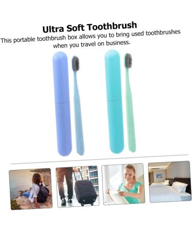 Healeved 4-Piece Travel Toothbrush Set for Adults - Ultra Gum Care Long Handle Toothbrushes with PP-Raw Material Case Ideal for Travelers - Buy Online on GoSupps.com