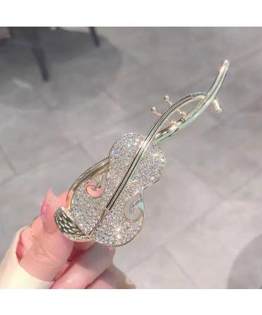 Beaupretty Rhinestones Hair Clip Chinese Pipa Shaped Hairpin Barrette Hair Clamp Bling Hair Headdress Sweater Shawl Clips for Women Girls Hanfu Hair Accessories - Buy Online on GoSupps.com