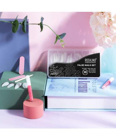 100pcs Artificial Nail Tips - 5 Sizes 2 Colors Boxed with Glue - Perfect for Nail Design - Buy Online on GoSupps.com