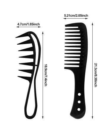 Buy Sularpek 2-Piece Hair Combing Set | Wide Tooth & Shark Tooth Comb for Curly Wavy & Thick Hair | Ideal for Wigs & Salons | Black - Buy Online on GoSupps.com