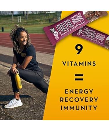 Fulfil Chocolate Brownie Protein Bar (15 x 55g Bars) - 20g Protein, 9 Vitamins, Low Sugar - Buy Online on GoSupps.com