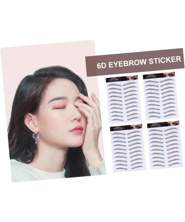 FRCOLOR 4pcs Eyebrow Stickers Hair Eyebrows Brown Eyebrow Transfer Stickers Eyebrow Tool 4d Make up Template - Buy Online on GoSupps.com
