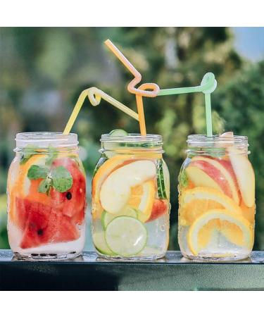 ALINK 200 PCS Flexible Plastic Drinking Straws - 10.2 Inches Colorful Bendy Party Straws - Buy Online on GoSupps.com