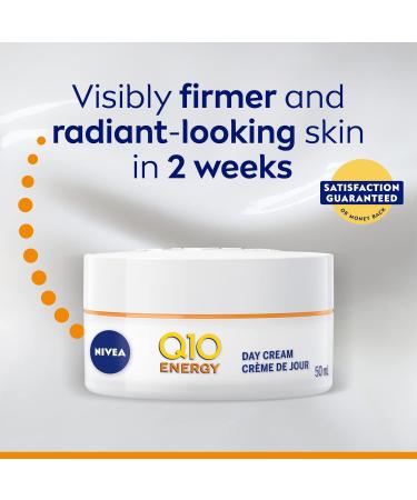 NIVEA Q10 Energy Anti-Wrinkle Day Face Cream Anti Wrinkle Firming Cream with Q10 Vitamin C and E Face Moisturizer for Tired Looking Skin Visibly Reduces the Look of Wrinkles 50mL Day cream - Buy Online on GoSupps.com