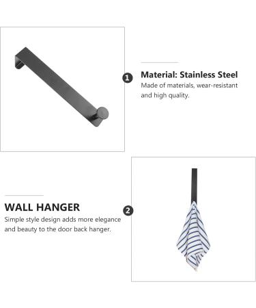 Gadpiparty 2pcs Door Hook Coat Hangers Over The Door Mirror Hooks Coat Hat Hanger Stainless Steel Coat Hook 21x4.5cm Black - Buy Online on GoSupps.com