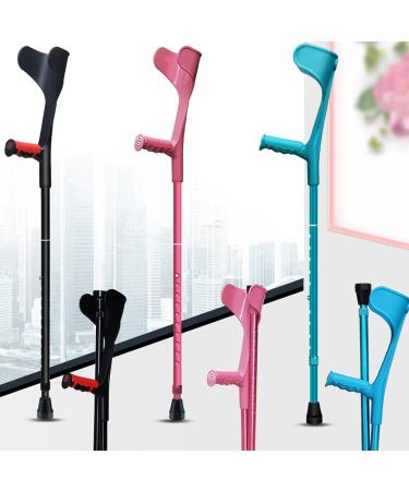 GHFTCCF Forearm Crutches Adult Ergonomic Adjustable Heavy Duty Non-Slip Open Cuff Crutches Aluminum Alloy Folding Lightweight Crutches Black/Pink/Blue 2 Units (Blue) - Buy Online on GoSupps.com