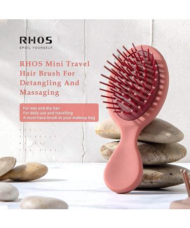 RHOS Mini Travel Hair Brush - Pocket Detangler for Wet/Dry Hair - Travel Size Paddle Brush for All Hair Types - Mini Pink Brush for Women/Men/Kids (1 Pack) - Buy Online on GoSupps.com