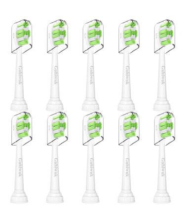 Guhiwuk Replacement Toothbrush Heads for Philips Sonicare Electric Toothbrush DiamondClean ProtectiveClean HX6064 4100 5100 6100 W2 C2 White 10 Pack Electric Toothbrush Replacement Heads White 10pack