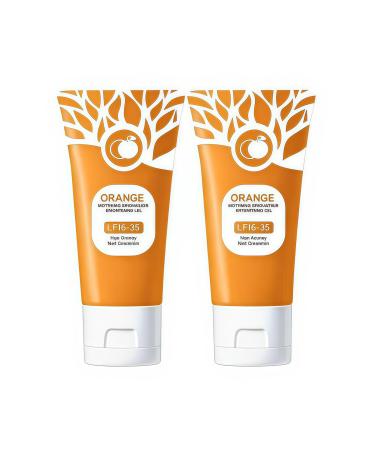 zowamap 2Pcs Orange Enzymes Brightening Exfoliating Gel Orange Peeling Gel Deep Exfoliating Cleanser for Face and Body Moisturizing Smoothing Tighten Pores Brightening Skin