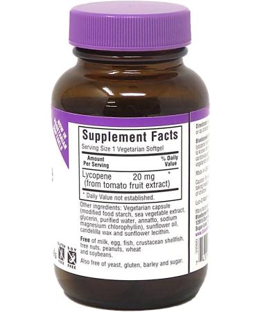 Bluebonnet Nutrition Lycopene 20mg | Powerful Antioxidant Supplement - Buy Online on GoSupps.com