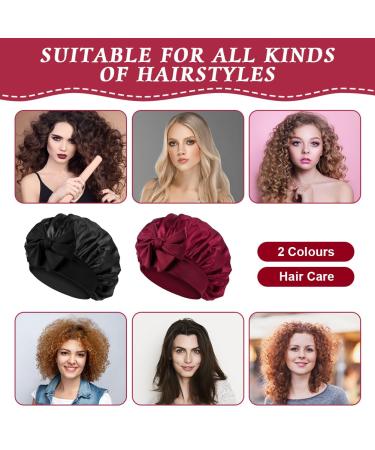 Acwoo Silk Sleeping Hood - 2 Piece Satin Hair Bonnet for Women & Girls | Adjustable Breathable & Soft Night Cap - Buy Online on GoSupps.com