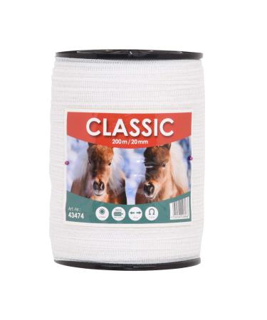 VOSS.farming pasture fence tape 200m 20mm 4x0.16 NIRO white 1* tape for the pasture fence
