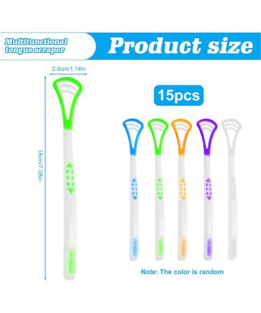 Lekefeto 15-Piece Soft Tongue Cleaner Set | BPA-Free Tongue Scrapers & Brushes for Bad Breath | Individually Packaged - Random Colors - Buy Online on GoSupps.com