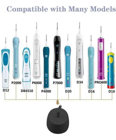 Oral B UK 3 Pin Electric Toothbrush Replacement Charger - Compatible with Braun Type 3757 - Black - Buy Online on GoSupps.com