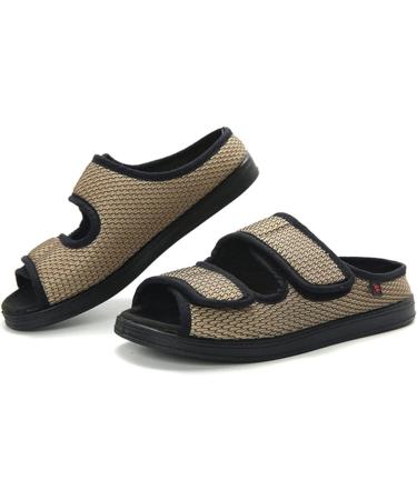 MisFun Men's Diabetic Shoes - Wide Fish Mouth Design, Adjustable Closure - Size 9.5 Black - Buy Online on GoSupps.com