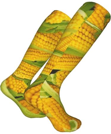 Compression Socks for Corn on the Cob Food Lovers - 15-20 mmHg Support for Running & Cycling - Unisex Veggie Design - Buy Online on GoSupps.com