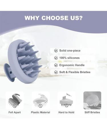 Aimike Scalp Massager Shampoo Brush - Soft Silicone Hair Scrubber for Dandruff Removal and Hair Growth - Blue Haze - Buy Online on GoSupps.com