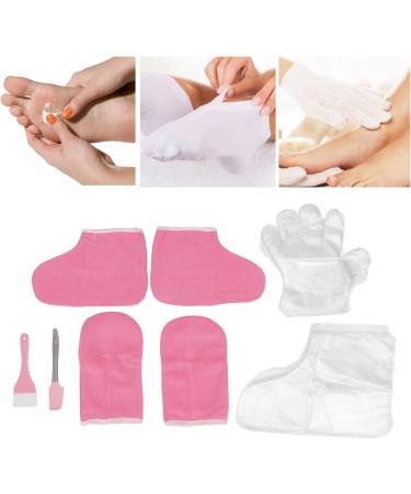 Paraffin Wax Bath Liners Wax Hand Foot Liners Paraffin Pink Flannel Keep Warm Disposable Gloves Wax Mitts Foot Set - Buy Online on GoSupps.com