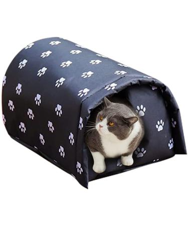 Outdoor Feral Cat House for Winter, Weatherproof Waterproof Rainproof Foldable Cotton Filled Thicken Stray Feral Cats Dogs Tent Shelter Home Keep Warm for Outdoor Indoor Garden Medium - for 2 Cats
