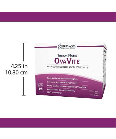 Theralogix TheraNatal OvaVite Preconception Vitamins - 13-Week Supply - Prenatal & Fertility Supplement with CoQ10 - NSF Certified - 91 Tabs 182 Softgels - Buy Online on GoSupps.com