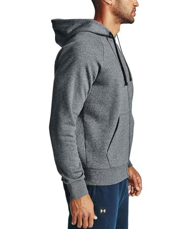 Under Armour Men's Rival Fleece Full Zip Hoodie - Pitch Gray/Light Heather - Large - Buy Online on GoSupps.com