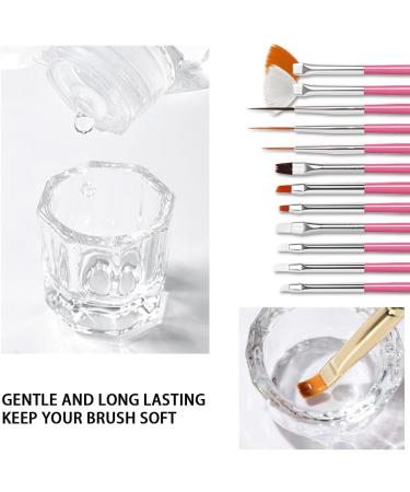 AIJIMEI Nail Brush Cleaner Preserver & Restorer Gel Nail Brush Cleaner Solution Clean Manicure Brushes Set B with Glass Cup & Cleaning Cotton Pads for Nail Art Brushes 120ml - Buy Online on GoSupps.com