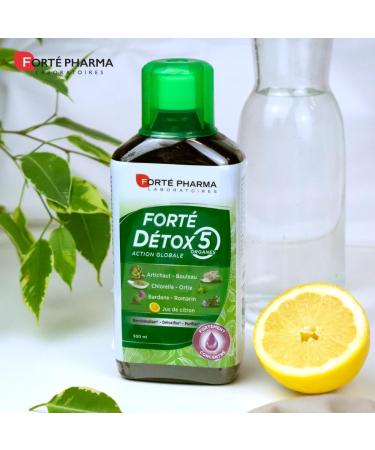 Fort Pharma - Fort Detox 5 Organs | Artichoke Birch and Burdock Intestine Supplement - Global Detox Liver Detox Elimination Purifies the Body & Skin 500 ml 10 days - Buy Online on GoSupps.com