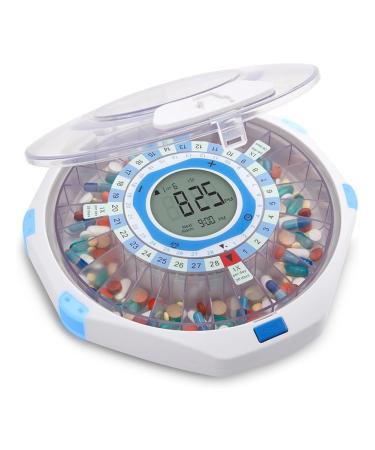 Yssevlon WiFi Automatic Pill Dispenser 28-Day Organizer Up to 9 Doses Per Adjustable Light/Sound Alarms for Prescriptions 1 PCS