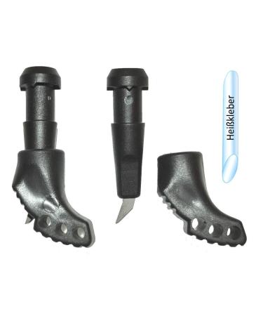 SBC-Sport 10 mm HARD METAL ROLLER TIPS WIDIA (1 pair) incl. hot glue Nordic Blading ROLLSKI tip + rubber pads