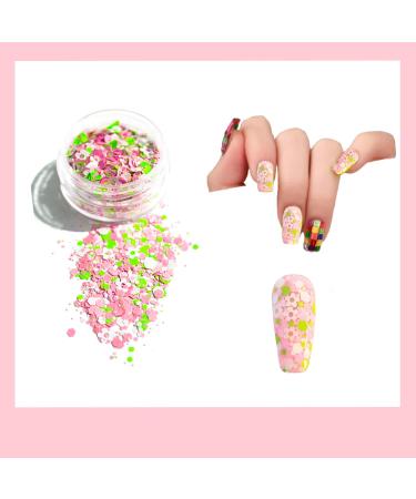 Multi-Color Nail Glitter Spring Flower Sequins Square Rectangle Smooth Laser Sequins Chunky Nails Glitter Flakes & Powder for Nail Art Decoration/Face/Body/DIY Crafting - Buy Online on GoSupps.com
