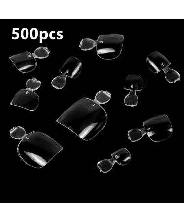 500 Pieces Artificial Toe Nails - 10 Sizes Natural Acrylic Toenails Set | Nail Art Fake Toenail Tips for Perfect Pedicure - Buy Online on GoSupps.com