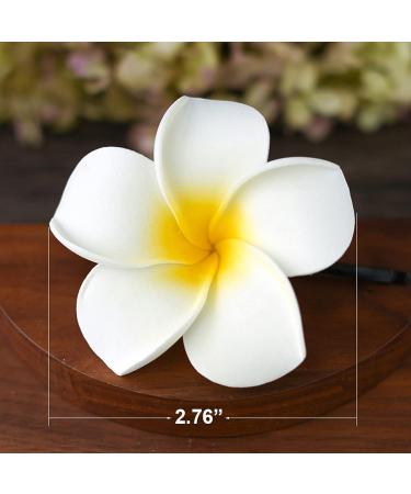 12 Pcs Multicolor Plumeria Flower Hair Clips - Hawaiian Luau Tropical Wedding Vacation Beach Party Decorations & Cosplay Accessories - Buy Online on GoSupps.com