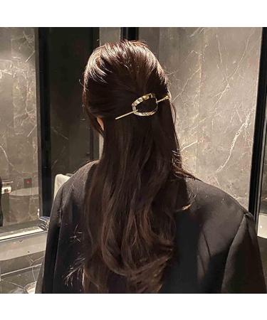 Dervivea Geometry Hair Stick Barrette Minimalist Oval Hair Cuff Hairpin Boho Oval Circle Hair Bun Pin Gold Ponytail Holder Hairpin Clips Decorative Hair Accessories for Women and Girl Headdress - Buy Online on GoSupps.com