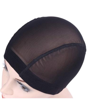 Black Mesh Dome Cap for Wigs - 5 Pieces - Wide Rubber Band Wig Cap for Wig Making | International Shipping - Buy Online on GoSupps.com