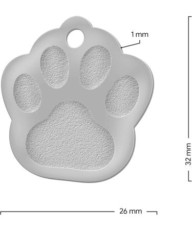 Personalized Silver Engraved Dog Tag Paw - 26mm with 2 Key Rings | Custom Pet ID Tag | International Shipping - Buy Online on GoSupps.com