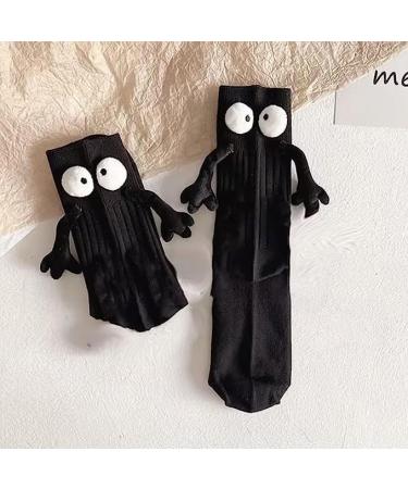 Couple Holding Hands 3D Doll Magnetic Socks | Funny Matching Couple Socks (Set of 4) Multi-Colored (B) - Buy Online on GoSupps.com