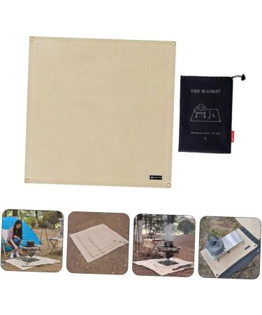 Yardenfun 1pc BBQ Fire Mat Outdoor Mat Camping BBQ Fireproof Cushion Mat Protection Decorate 80x80cm Light Yellow - Buy Online on GoSupps.com