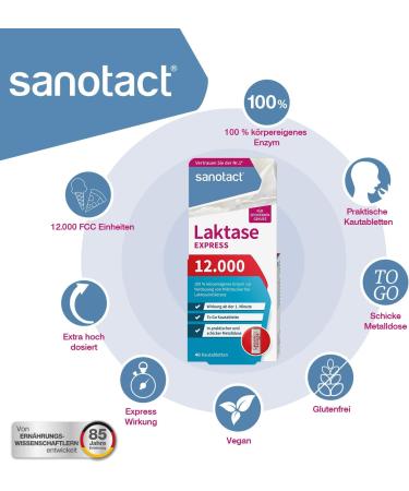 Sanotact Lactase Express 12 000 - 40 Tablets | Enhance Lactose Digestion | Fast Shipping Worldwide - Buy Online on GoSupps.com