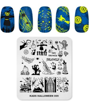 Rolabling Nail Stamping Plate Christmas Halloween Nail Art Plates Image Transfer Template Manicure Stencils Printing DIY Tool (Halloween 009) - Buy Online on GoSupps.com
