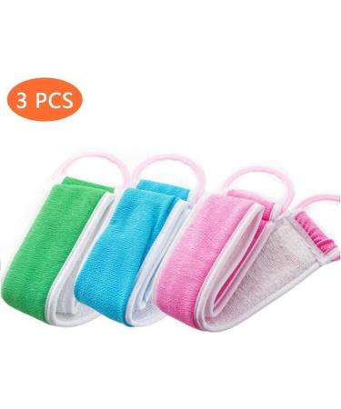 3 PCS Loofahs Exfoliating Back Scrubber - Double-Sided Body Bath Sponge for Ultimate Shower Experience | International Shipping - Buy Online on GoSupps.com